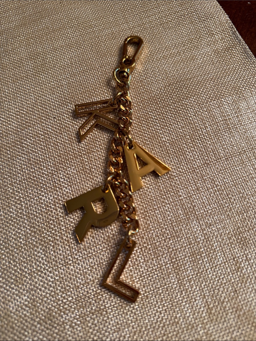 Karl Lagerfeld Authentic  Gold Letter Charm Key Chain with Chain Link - Picture 8 of 8